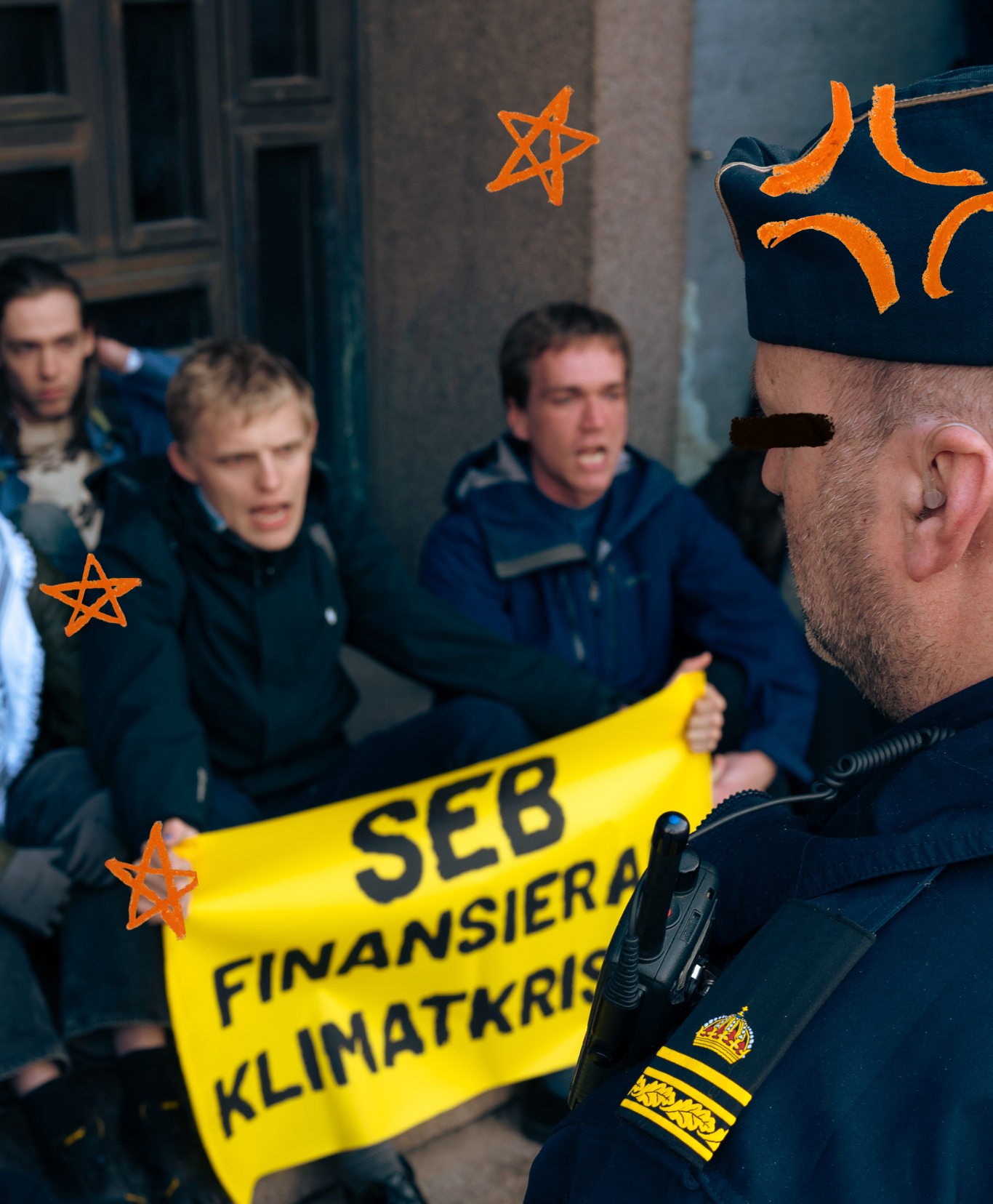 bild på en person som blir tagen av polisen